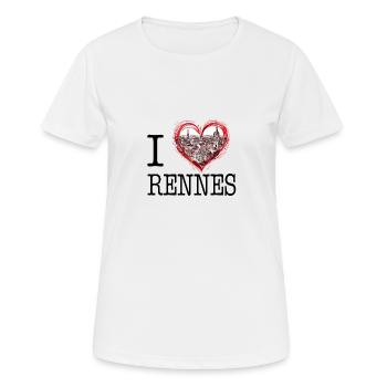 Ich liebe Rennes - Frauen T-Shirt atmungsaktiv - Weiß - Vorne - AI Model Female 172 dark (172cm)