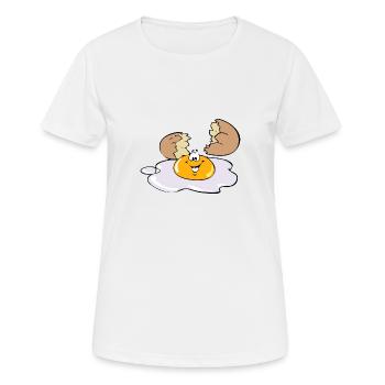 Spiegelei Ei Egg - Frauen T-Shirt atmungsaktiv - Weiß - Vorne - AI Model Female 172 dark (172cm)