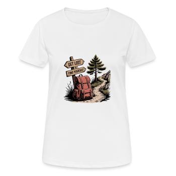 Get Lost to Find Yourself - Outdoor-Motiv - Frauen T-Shirt atmungsaktiv - Weiß - Vorne - AI Model Female 172 dark (172cm)