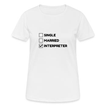 interprète / traducteur / traduction / Métier / - T-shirt respirant Femme - blanc - Devant - AI Model Female 172 dark (172cm)