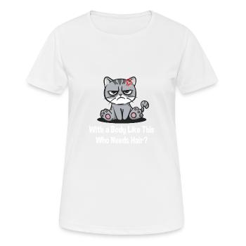 Avec ce corps, les cheveux drôle de coureur chauve humour - T-shirt respirant Femme - blanc - Devant - AI Model Female 172 dark (172cm)