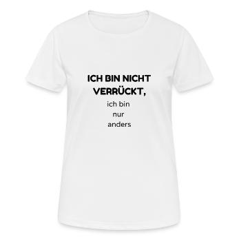 verrückt2 - Frauen T-Shirt atmungsaktiv - Weiß - Vorne - AI Model Female 172 dark (172cm)