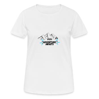 adventure awaits - T-shirt respirant Femme - blanc - Devant - AI Model Female 172 dark (172cm)