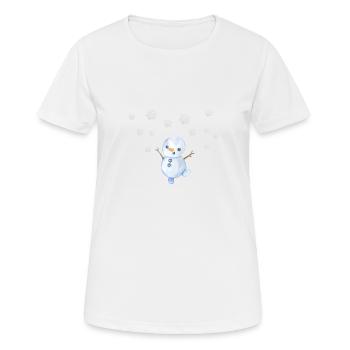 Bonhomme de neige avec des flocons de neige - T-shirt respirant Femme - blanc - Devant - AI Model Female 172 dark (172cm)