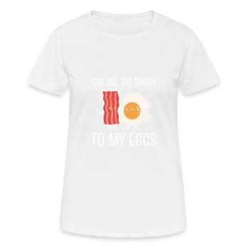 Speck zu Eiern Speck- und Eierliebhaber Gift - Frauen T-Shirt atmungsaktiv - Weiß - Vorne - AI Model Female 172 dark (172cm)