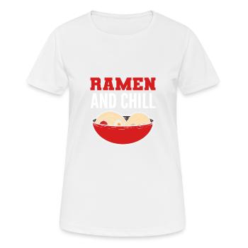 Ramen et Chill Chill Personne Cadeau - T-shirt respirant Femme - blanc - Devant - AI Model Female 172 dark (172cm)