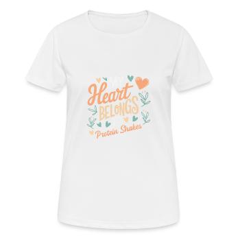 Mon cœur appartient aux shakes protéinés - T-shirt respirant Femme - blanc - Devant - AI Model Female 172 dark (172cm)