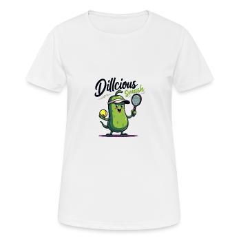 Dillcious Smash Pickle Tennisspaß - Frauen T-Shirt atmungsaktiv - Weiß - Vorne - AI Model Female 172 dark (172cm)