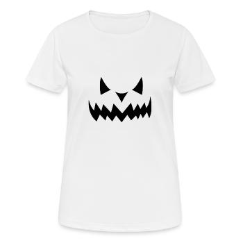 Halloween Kürbis - Frauen T-Shirt atmungsaktiv - Weiß - Vorne - AI Model Female 172 dark (172cm)