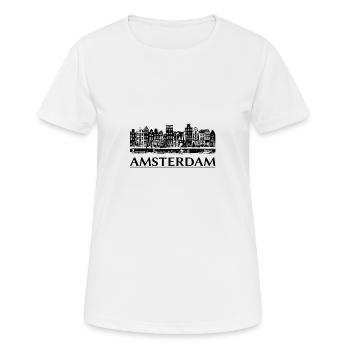 amsterdam - T-shirt respirant Femme - blanc - Devant - AI Model Female 172 dark (172cm)