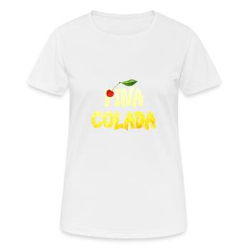 Pina Colada Ananas Kokos Rum mit Kirsche - Frauen T-Shirt atmungsaktiv - Weiß - Vorne - AI Model Female 172 dark (172cm)