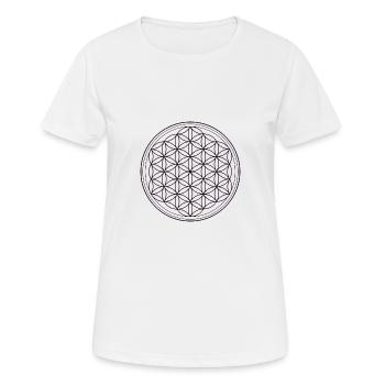 Fleur de vie en noir - T-shirt respirant Femme - blanc - Devant - AI Model Female 172 dark (172cm)