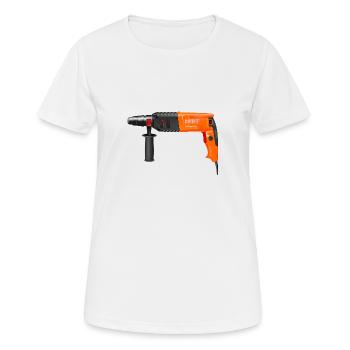 drilling machine - Women's Breathable T-Shirt - white - Front - AI Model Female 172 dark (172cm)