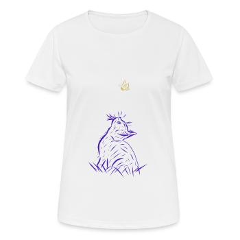 Katze - Frauen T-Shirt atmungsaktiv - Weiß - Vorne - AI Model Female 172 dark (172cm)