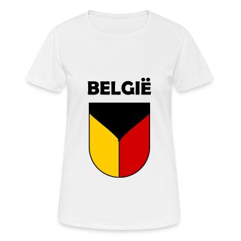 Les Belges - T-shirt respirant Femme - blanc - Devant - AI Model Female 172 dark (172cm)