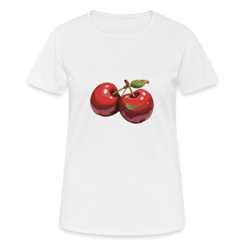 Cerises rouges Cerises cerises cerise - T-shirt respirant Femme - blanc - Devant - AI Model Female 172 dark (172cm)