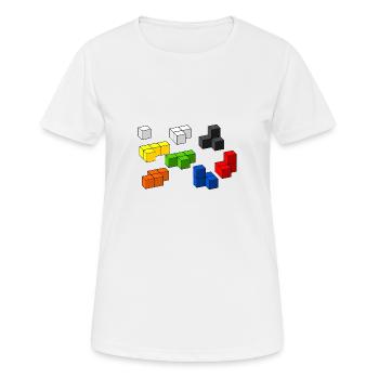 building block game - Women's Breathable T-Shirt - white - Front - AI Model Female 172 dark (172cm)