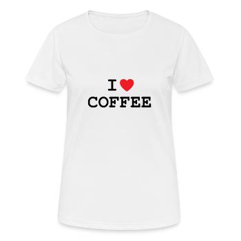 Ich liebe Kaffee - Frauen T-Shirt atmungsaktiv - Weiß - Vorne - AI Model Female 172 dark (172cm)