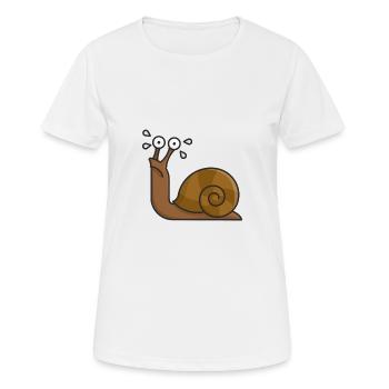 Escargot boiteux - T-shirt respirant Femme - blanc - Devant - AI Model Female 172 dark (172cm)