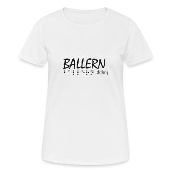 logo schwarz - Frauen T-Shirt atmungsaktiv - Weiß - Vorne - AI Model Female 172 dark (172cm)