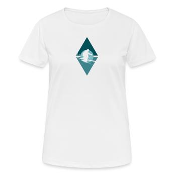 Skiing Ski Skiing - Women's Breathable T-Shirt - white - Front - AI Model Female 172 dark (172cm)