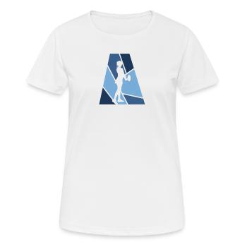 Tennisschläger Racket - Frauen T-Shirt atmungsaktiv - Weiß - Vorne - AI Model Female 172 dark (172cm)