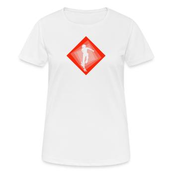 Skateur Skateur Skateboard - T-shirt respirant Femme - blanc - Devant - AI Model Female 172 dark (172cm)
