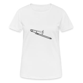 Trombone / trombone / instrument en laiton - T-shirt respirant Femme - blanc - Devant - AI Model Female 172 dark (172cm)