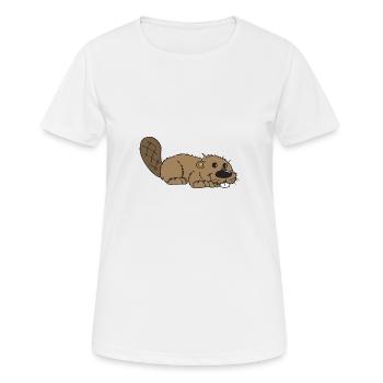 Bieber - Frauen T-Shirt atmungsaktiv - Weiß - Vorne - AI Model Female 172 dark (172cm)