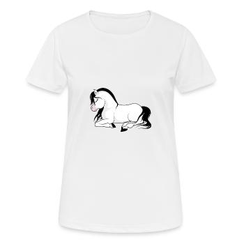 Lying pony - Women's Breathable T-Shirt - white - Front - AI Model Female 172 dark (172cm)