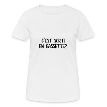 c'est sorti en cassette - T-shirt respirant Femme - blanc - Devant - AI Model Female 172 dark (172cm)