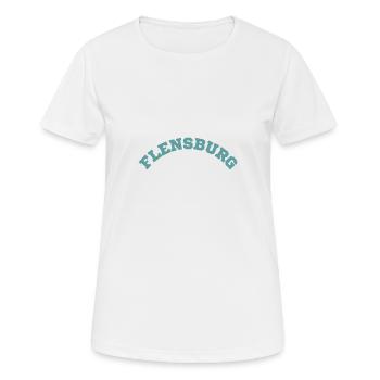 Flensburg - Frauen T-Shirt atmungsaktiv - Weiß - Vorne - AI Model Female 172 dark (172cm)