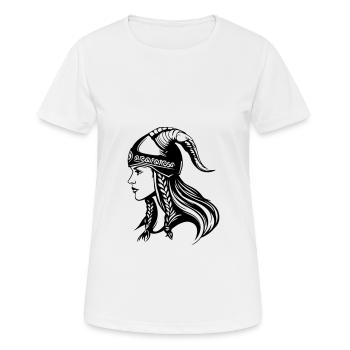 Wikinger Frau Kriegerin - Frauen T-Shirt atmungsaktiv - Weiß - Vorne - AI Model Female 172 dark (172cm)
