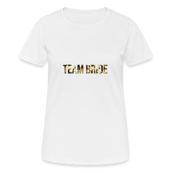 ÉQUIPE DE RODAGE! Or Blanc Cool personnalisable - T-shirt respirant Femme - blanc - Devant - AI Model Female 172 dark (172cm)