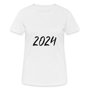 2024 Silvester Neujahr schwarz - Frauen T-Shirt atmungsaktiv - Weiß - Vorne - AI Model Female 172 dark (172cm)