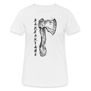 Asche Sketch Waffe Viking Barbarians - Frauen T-Shirt atmungsaktiv - Weiß - Vorne - AI Model Female 172 dark (172cm)