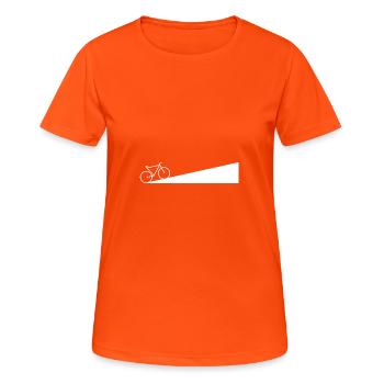 Colline de vélo minimaliste - T-shirt respirant Femme - orange néon - Devant - AI Model Female 172 dark (172cm)