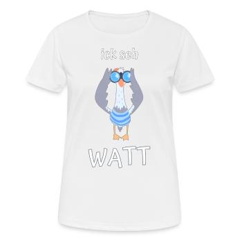 ick seh watt Möwe Fernglas - Frauen T-Shirt atmungsaktiv - Weiß - Vorne - AI Model Female 172 dark (172cm)