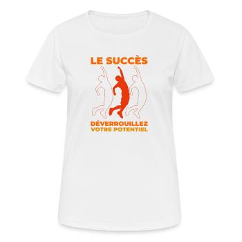 Succès - T-shirt respirant Femme - blanc - Devant - AI Model Female 172 dark (172cm)