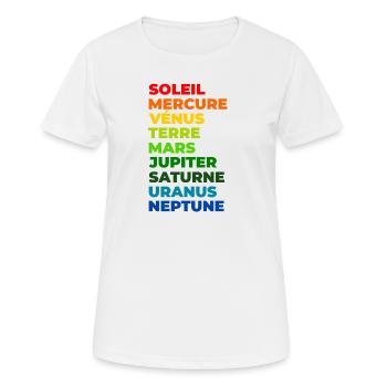 Le Système solaire - T-shirt respirant Femme - blanc - Devant - AI Model Female 172 dark (172cm)