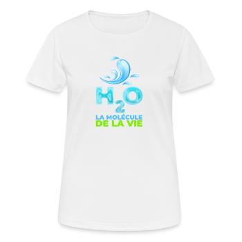 l'eau, la Molecule de la vie - T-shirt respirant Femme - blanc - Devant - AI Model Female 172 dark (172cm)