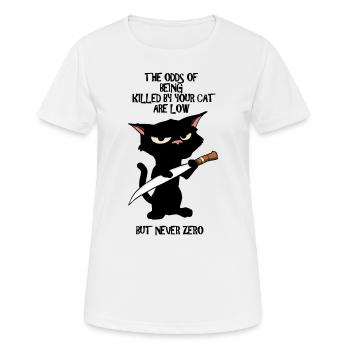 Killed By Cat Odds - Women's Breathable T-Shirt - white - Front - AI Model Female 172 dark (172cm)
