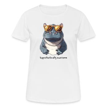 Hippopotamus with sunglasses - Women's Breathable T-Shirt - white - Front - AI Model Female 172 dark (172cm)