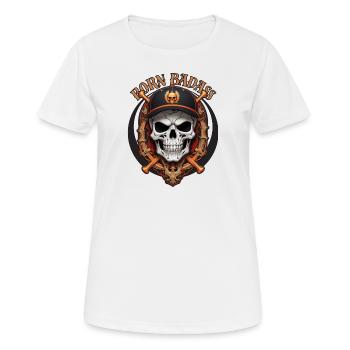 Born Badass - Frauen T-Shirt atmungsaktiv - Weiß - Vorne - AI Model Female 172 dark (172cm)