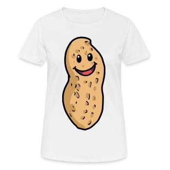 Fröhliche Erdnuss Erdnüsse Nuss Nüsse Emotion - Frauen T-Shirt atmungsaktiv - Weiß - Vorne - AI Model Female 172 dark (172cm)