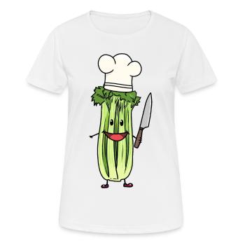 SELLERIE GEMÜSE KOCH HOBBYKOCH KOCHKUNST - Frauen T-Shirt atmungsaktiv - Weiß - Vorne - AI Model Female 172 dark (172cm)