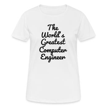 Computer / Informatiker / Aussenseiter / Ingenieur - Frauen T-Shirt atmungsaktiv - Weiß - Vorne - AI Model Female 172 dark (172cm)