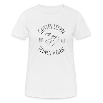 Gottes Segen Geschenk für Gläubige Christen Taufe - Frauen T-Shirt atmungsaktiv - Weiß - Vorne - AI Model Female 172 dark (172cm)