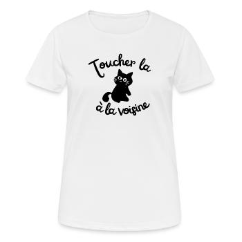 Berühren des Nachbarmodells 2 - Frauen T-Shirt atmungsaktiv - Weiß - Vorne - AI Model Female 172 dark (172cm)