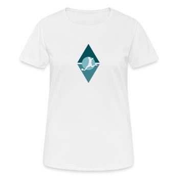 Défenseur Gardien de but de football - T-shirt respirant Femme - blanc - Devant - AI Model Female 172 dark (172cm)